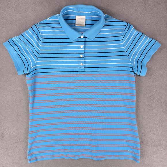Nike‎ Golf Shirt Dri Fit Womans Size L Short Sleeve 1501 Dry Golfcore - Picture 2 of 13